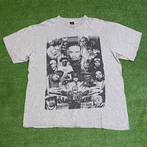 Vintage Y2K Iced Out Men's 2XL Gray Parental Advisory Rap Tee